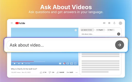 Clarify AI: YouTube Summaries – AI Video Summary Tool - Screenshot 2