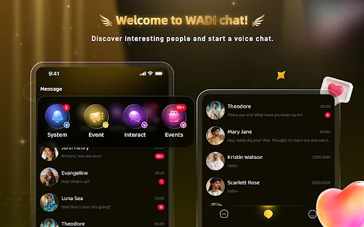 I-download ang Wadi Chat – Makipag-usap sa Voice Chat Rooms nang Libre - Screenshot 7