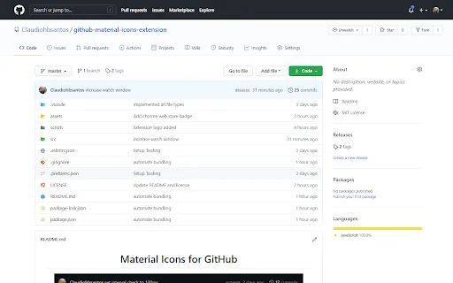 Material Icons for GitHub – I-download ang Pinakabagong Bersyon - Screenshot 2