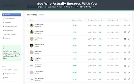 FriendFilter: I-manage ang Iyong Facebook Friends nang Madali - Screenshot 2